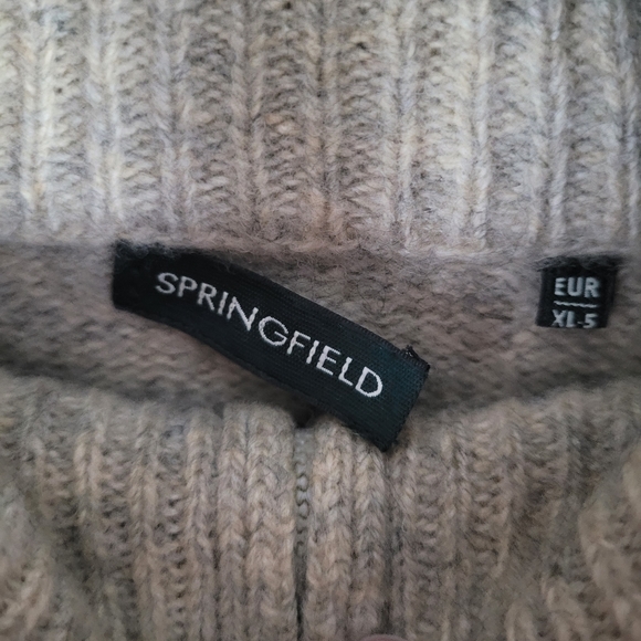 SPRINGFIELD | 100% lambswool high neck ¼ zip knit sweater - Picture 7 of 9